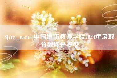 宁阳中国消防救援学院2024年录取分数线是多少