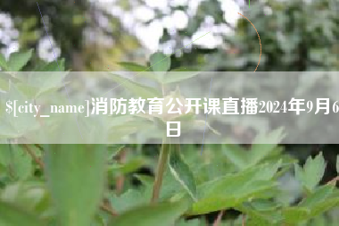 宁阳消防教育公开课直播2024年9月6日
