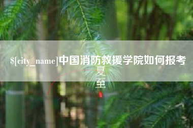 宁阳中国消防救援学院如何报考