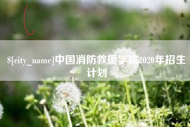 宁阳中国消防救援学院2020年招生计划