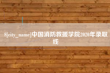 宁阳中国消防救援学院2020年录取线