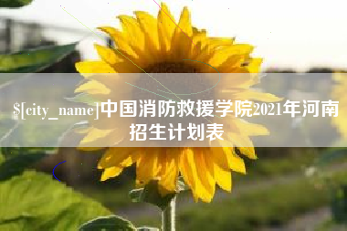 宁阳中国消防救援学院2021年河南招生计划表