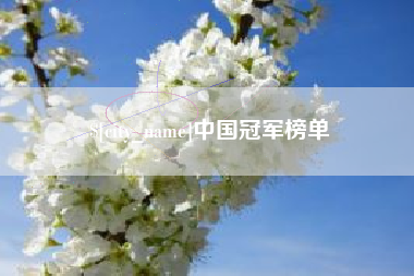 宁阳中国冠军榜单